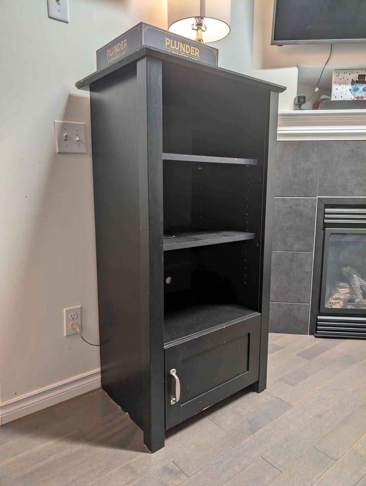 Black wood cabinet/bookshelf