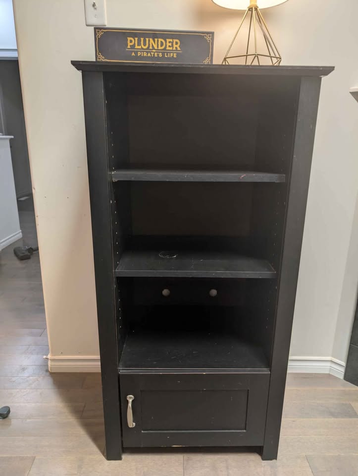 Black wood cabinet/bookshelf - photo 2