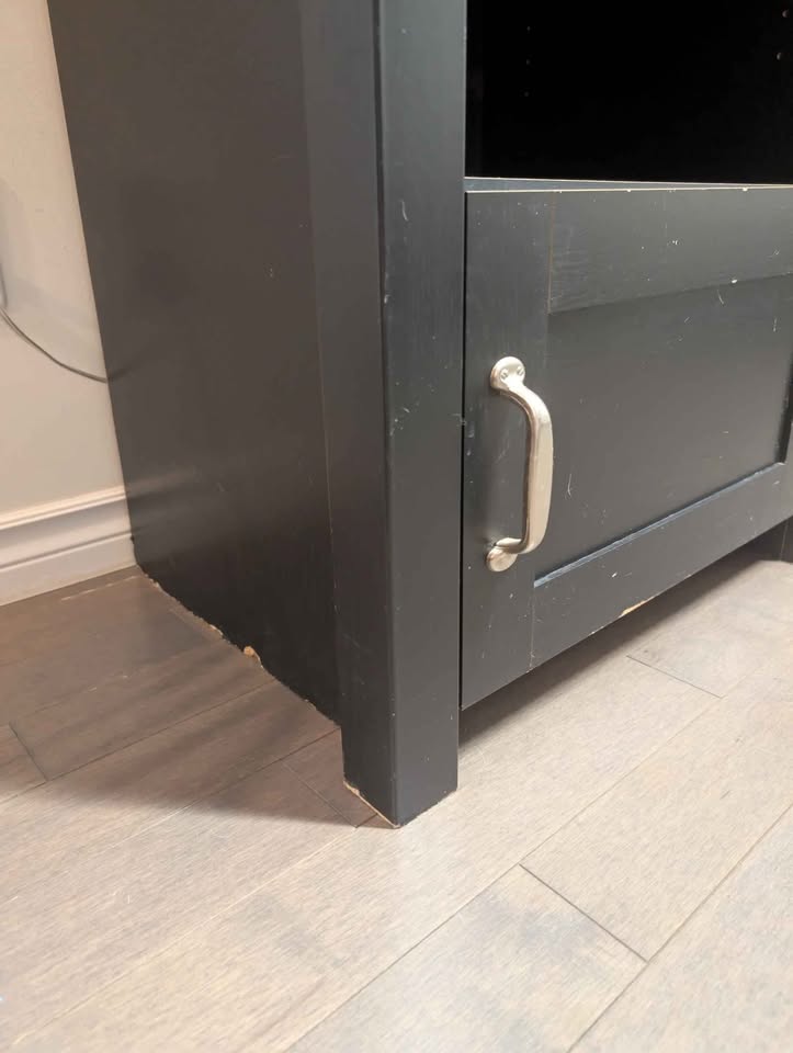 Black wood cabinet/bookshelf - photo 3