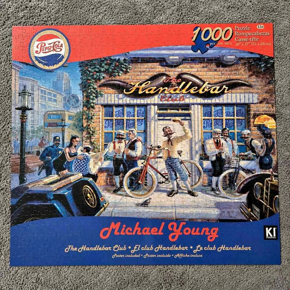 KI Puzzles Michael Young The Handlebar Club 1000 Piece Puzzle