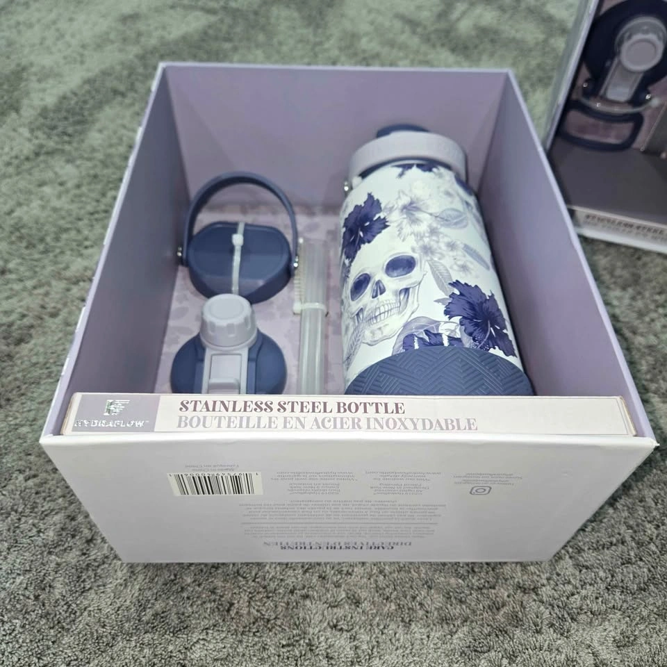 Hydraflow 32oz Water Bottle - Skull Floral Design (NEW in Box) - photo 5
