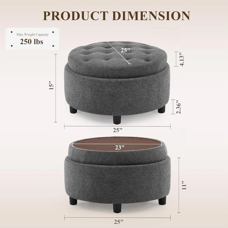 Reversible tufted ottoman coffee table - Brand new in box - photo 2