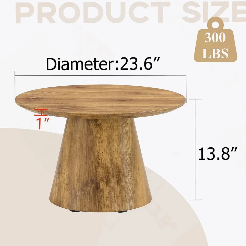 Round coffee table / wood coffee table - Brand new in box - photo 2
