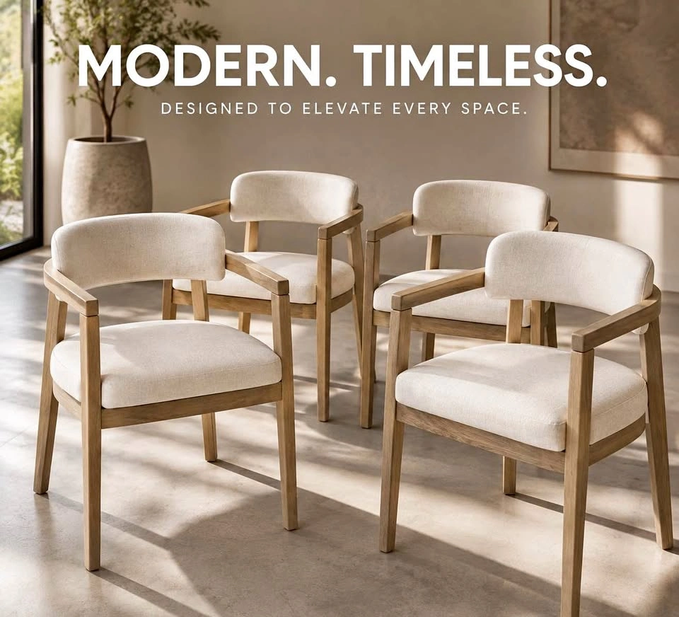 Brand New Solid Wood Armchairs / Dining Chairs – Set of 4