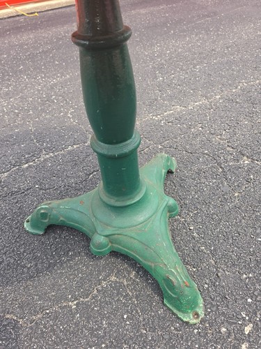 Round Cast Iron Pedestal End Side Table - photo 2