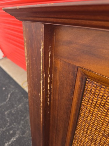 Pier One Wood Headboard with Woven Cane Panel Insert - photo 4