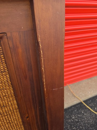 Pier One Wood Headboard with Woven Cane Panel Insert - photo 5