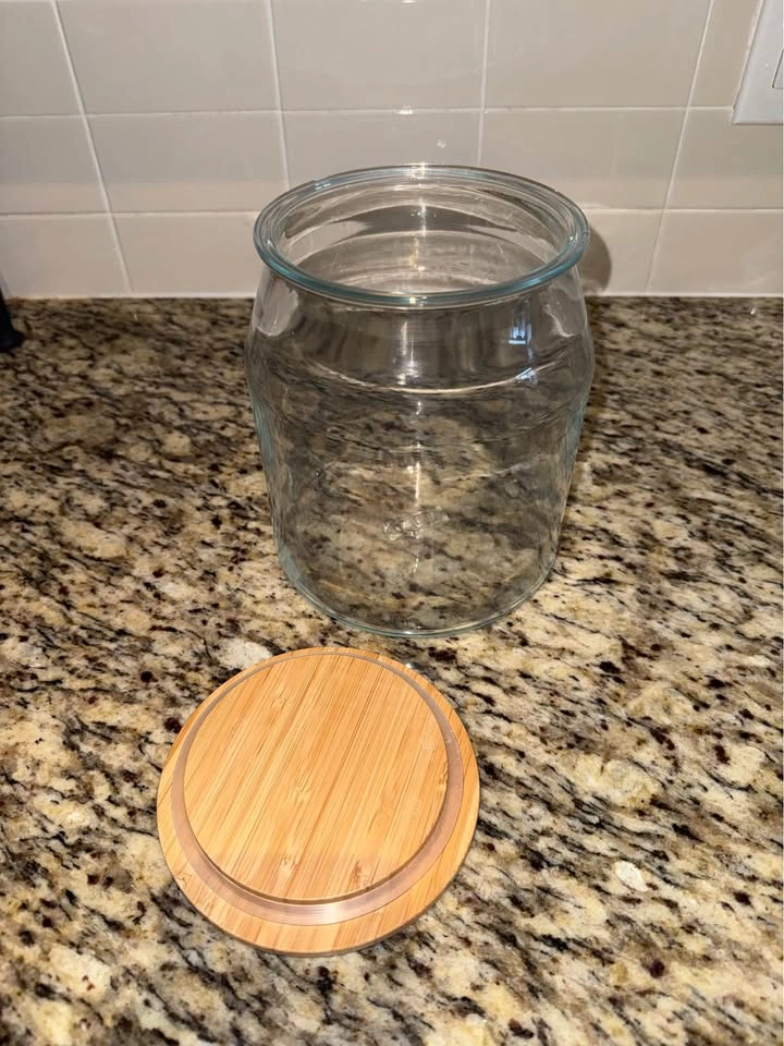 IKEA Glass Jar with Bamboo Lid for Food Storage Container Pantry - photo 2