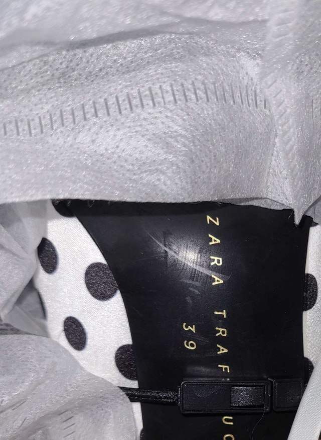 Zara Trafaluc Womens White Black Polka Dot Pointed Toe Heels 39 - photo 4