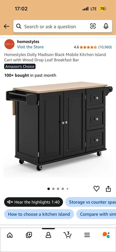 Mobile Kitchen Island Cart - photo 3