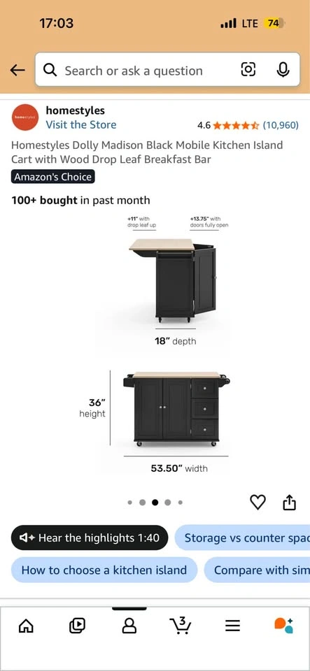 Mobile Kitchen Island Cart - photo 5