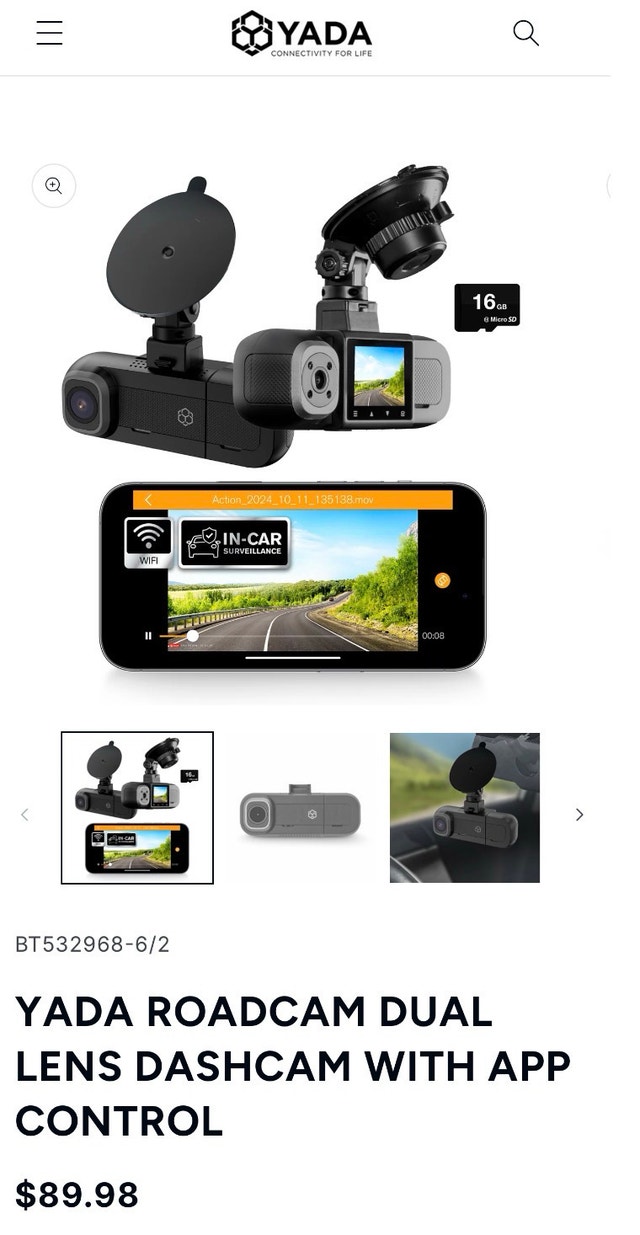 Yada Roadcam Dual Lens Dashcam - photo 3