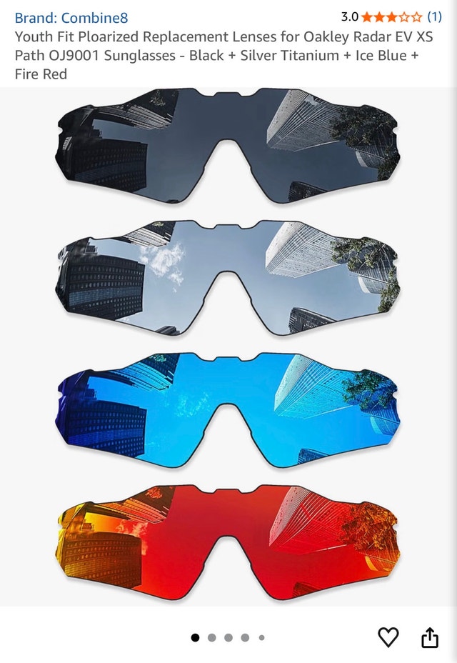 Combine8 Replacement Lenses for Oakley Radar EV XS Path