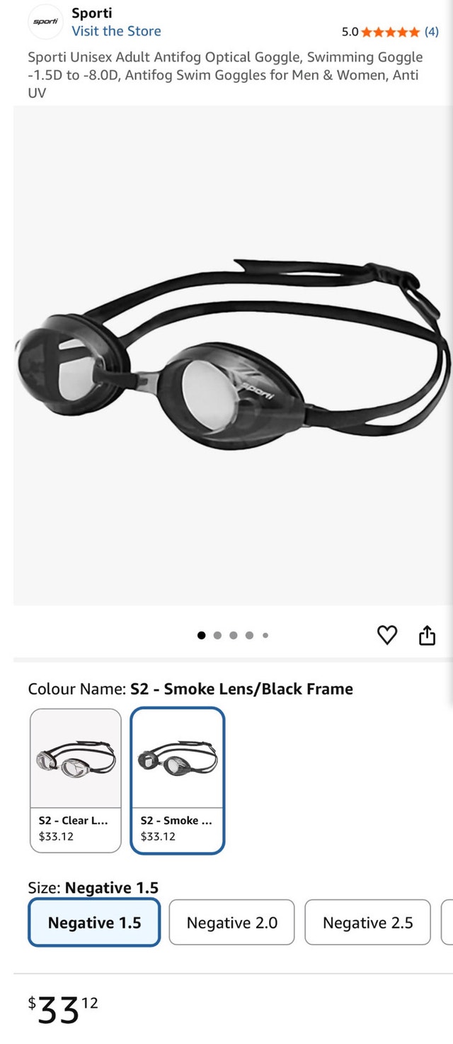 Sporti Optical Swimming Goggles