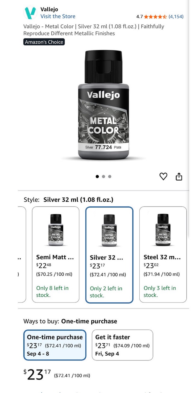 Vallejo Metal Color Silver 77.724 - photo 2