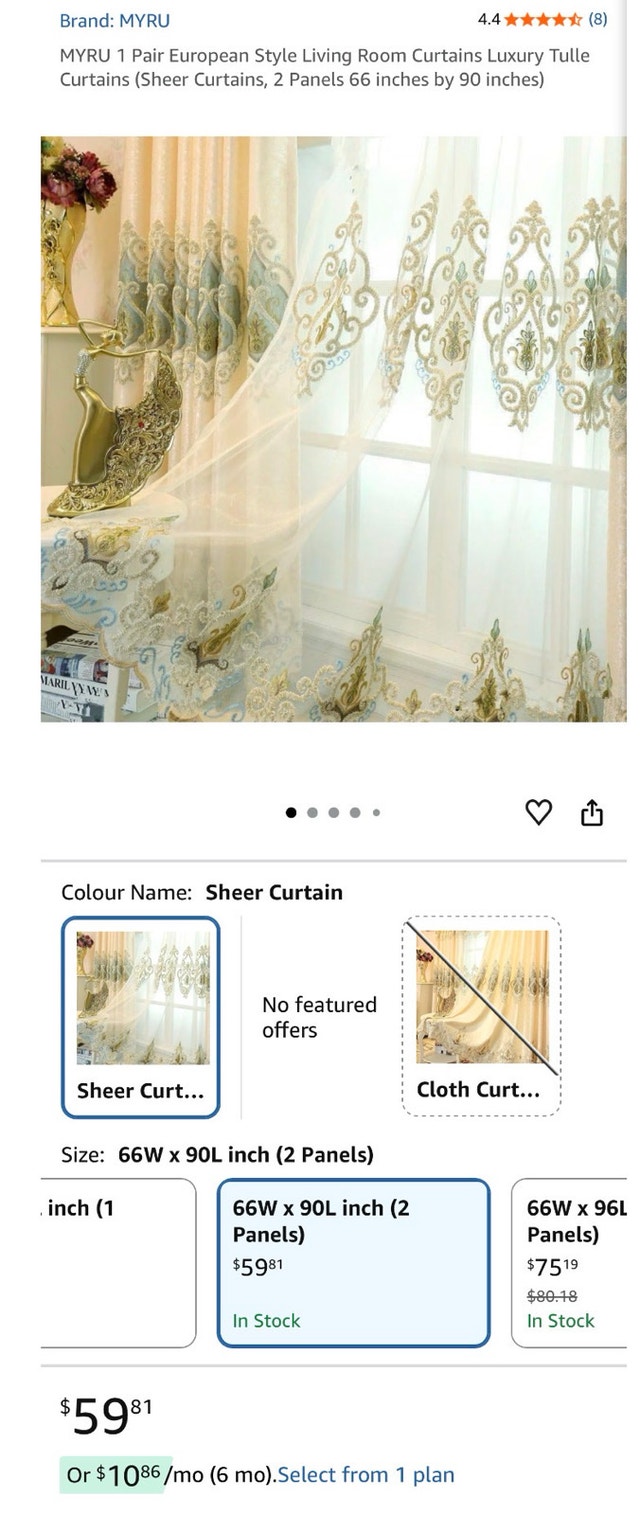 MYRU European Style Tulle Curtains