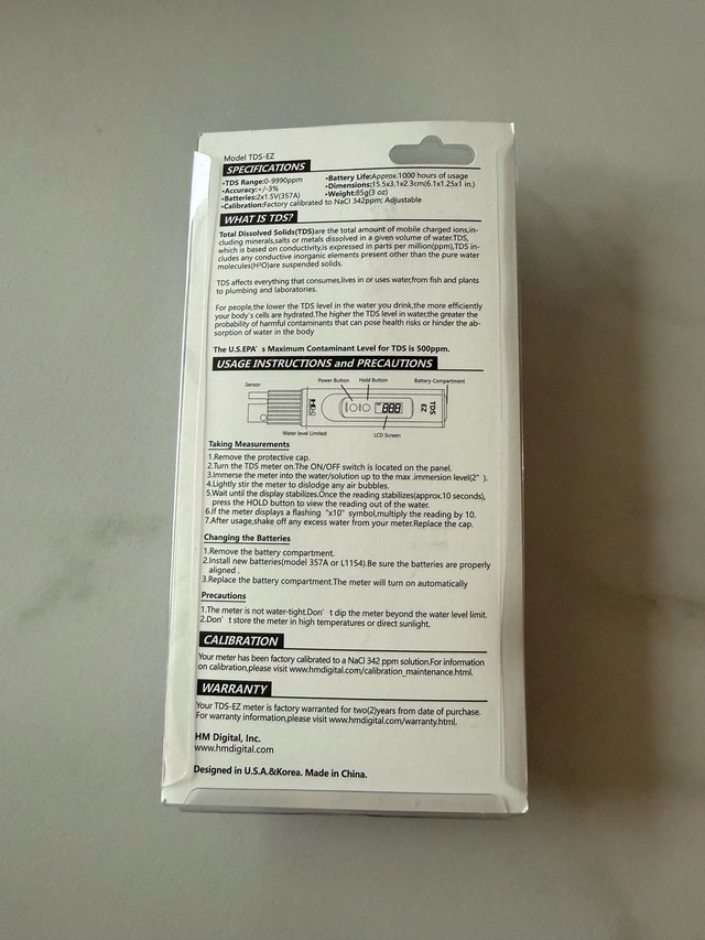 HM Digital TDS-EZ Water Quality Tester - photo 2