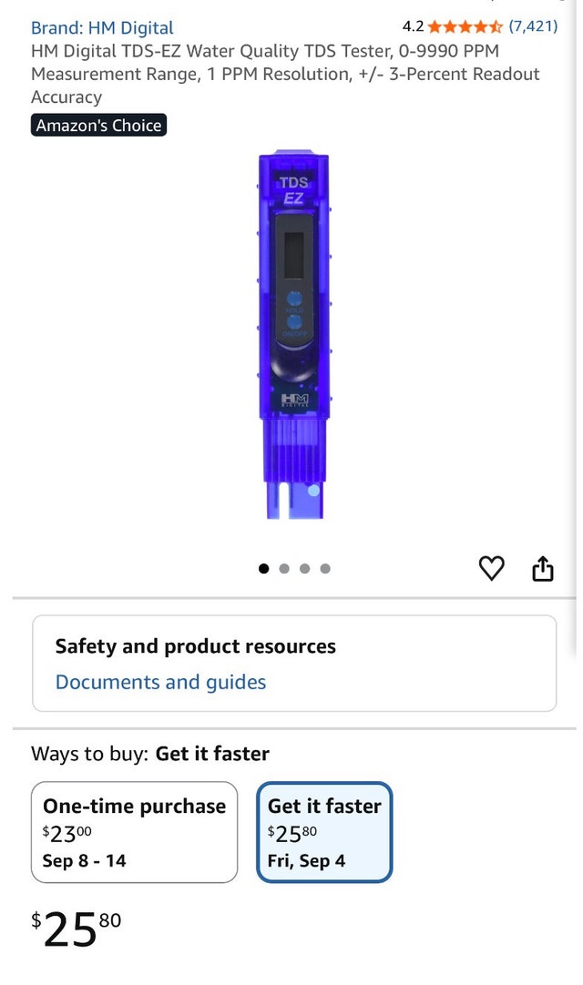 HM Digital TDS-EZ Water Quality Tester - photo 3