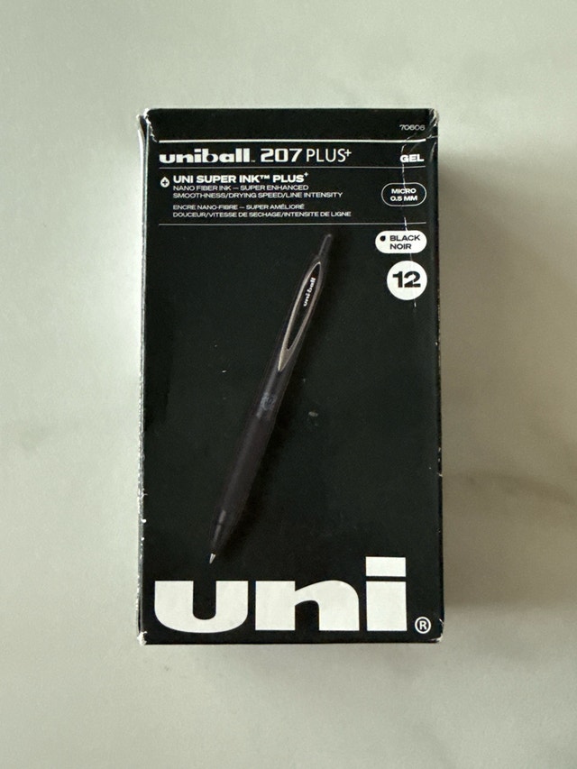 Uniball 207 Plus+ Micro 0.5mm Black Pens
