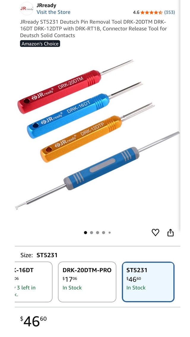 JRready ST5231 Deutsch Pin Removal Tool Kit