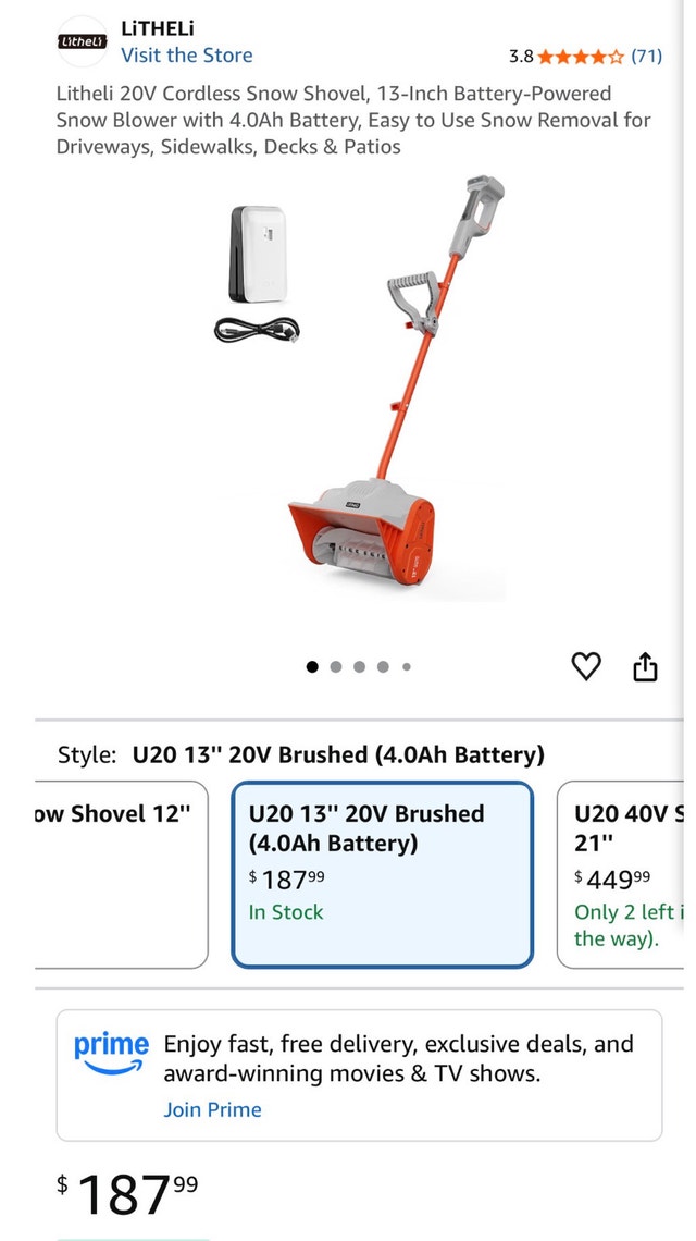 Litheli U20 Cordless Snow Shovel - photo 4