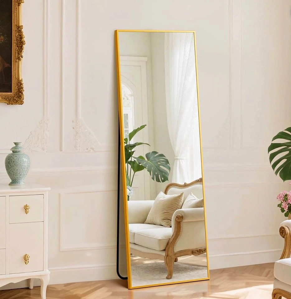 Brand New in Box 59” x 16” Full-Length Standing Gold Mirror