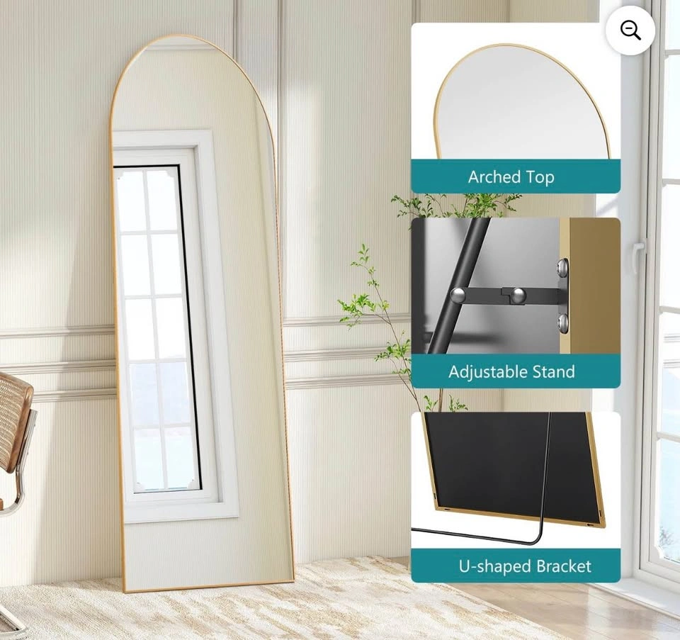 Brand New Gold Arched Full-Length Mirror 64” x 21” - photo 4