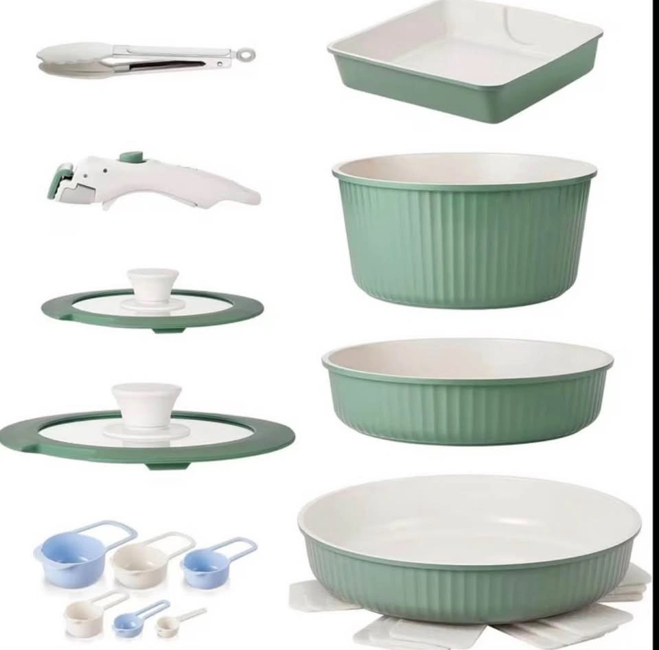 12-Piece Nonstick Cookware Set with Detachable Handles - photo 2
