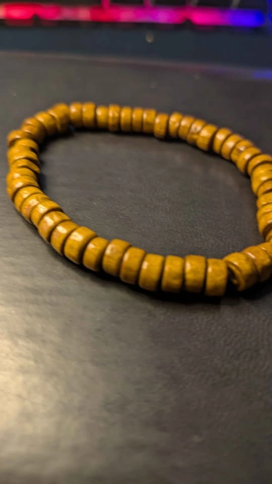 2 Wooden Beaded Bracelets – Natural Brown Wood – $10 for Both - photo 3