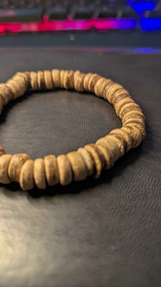 2 Wooden Beaded Bracelets – Natural Brown Wood – $10 for Both - photo 4