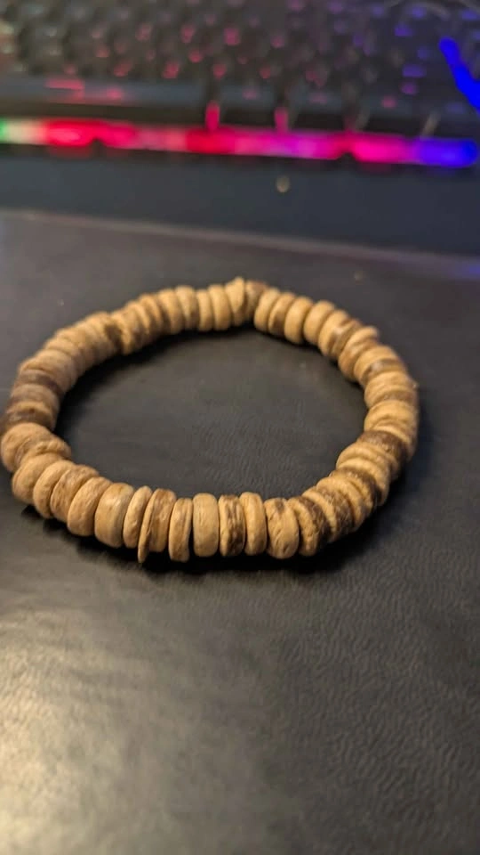 2 Wooden Beaded Bracelets – Natural Brown Wood – $10 for Both - photo 5