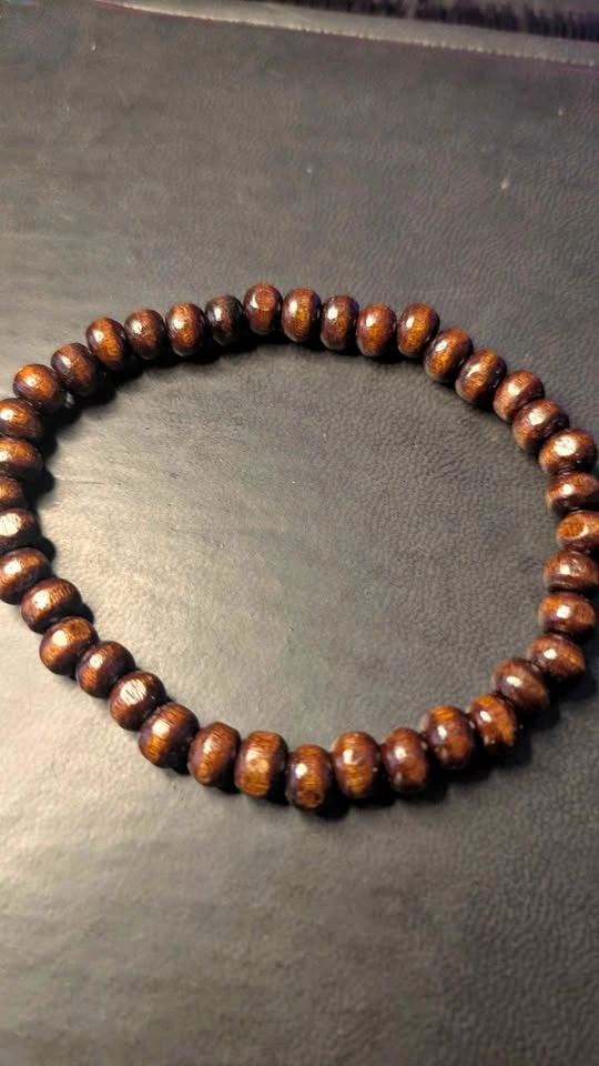 2 Wooden Bead Bracelet - brown and dark grey