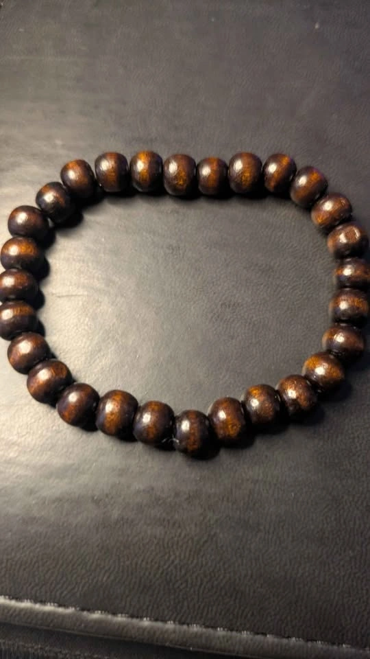 Dark Wood Bead Stretch Bracelet - photo 2