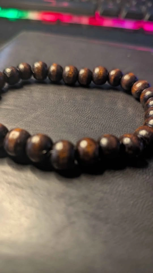 Dark Wood Bead Stretch Bracelet - photo 3