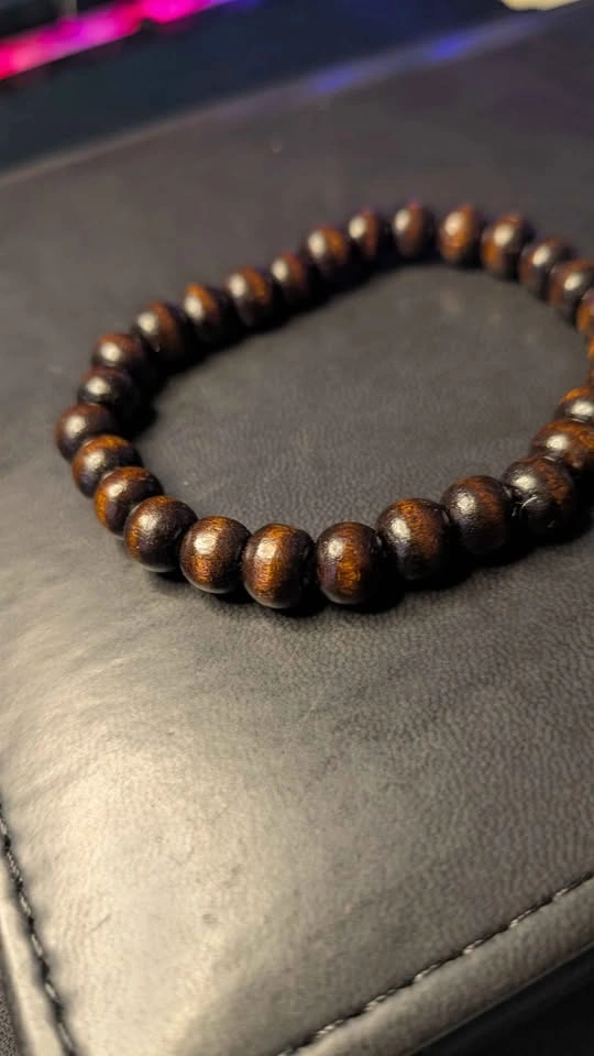 Dark Wood Bead Stretch Bracelet - photo 4