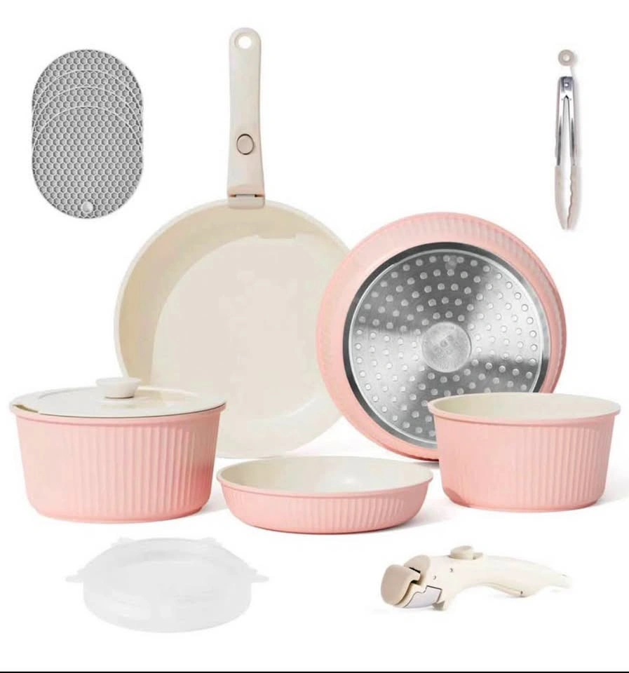 Brand New 11 Piece Pots and Pans Set, Nonstick Removable Handle