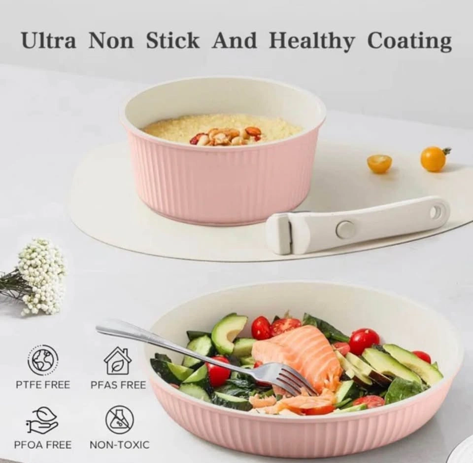 Brand New 11 Piece Pots and Pans Set, Nonstick Removable Handle - photo 3