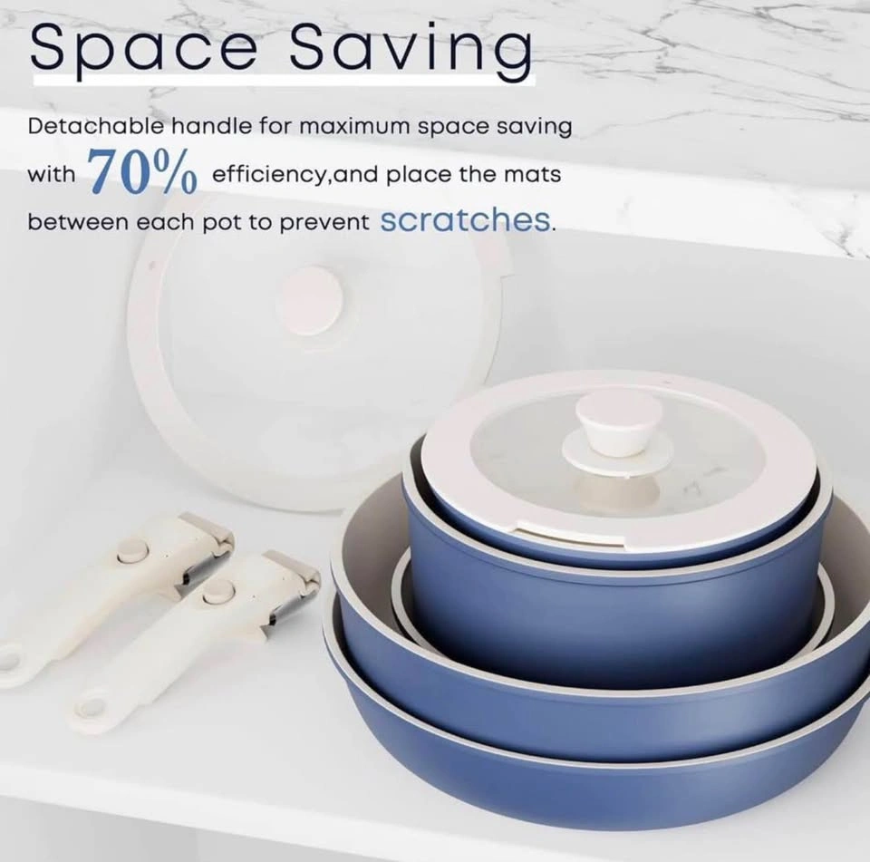 Brand New 11 Piece Pots and Pans Set, Nonstick Removable Handle - photo 4
