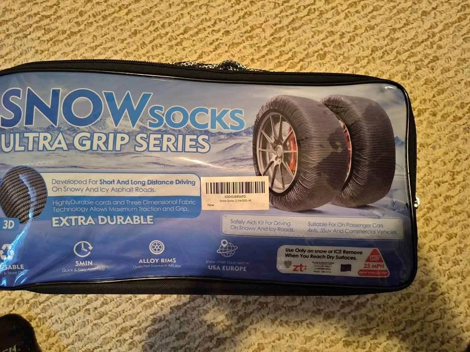 Snow Socks for Tires – Size M – Brand New