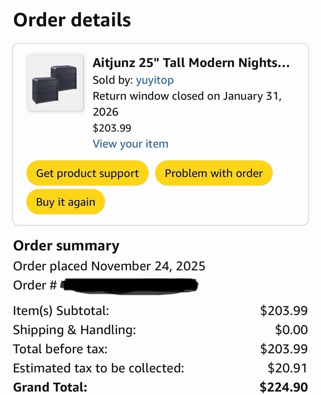 Aitjunz 25" Tall Modern Nightstand - set of 2 - photo 2