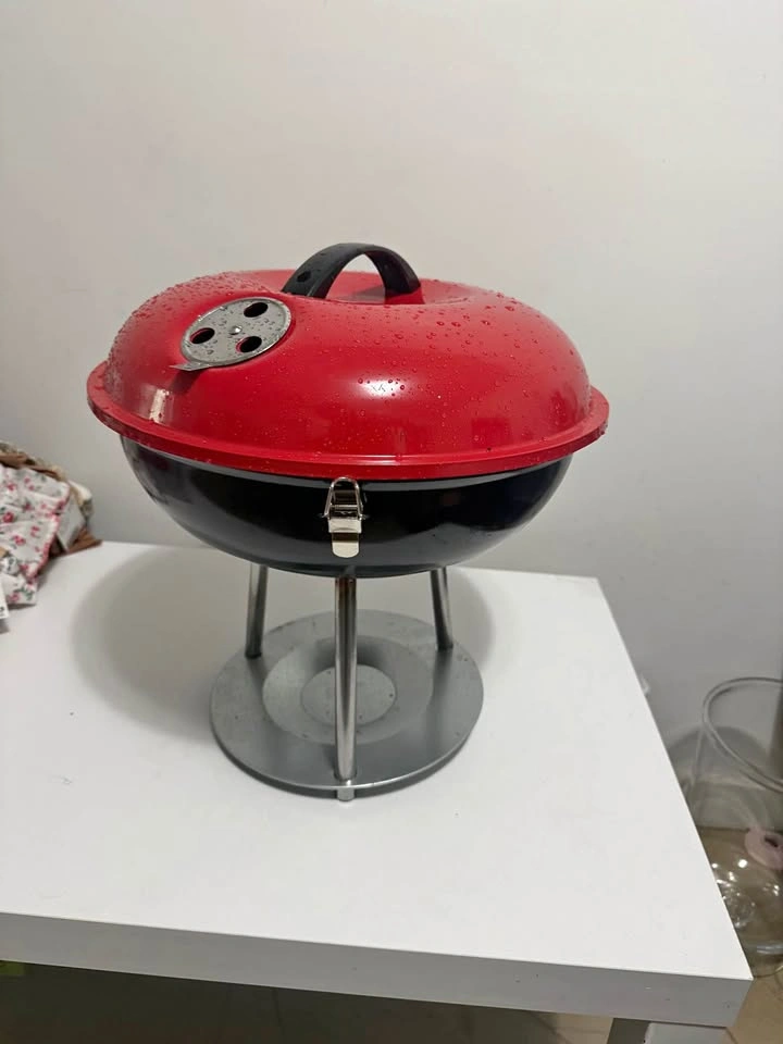 Portable Red and Black Charcoal BBQ Grill