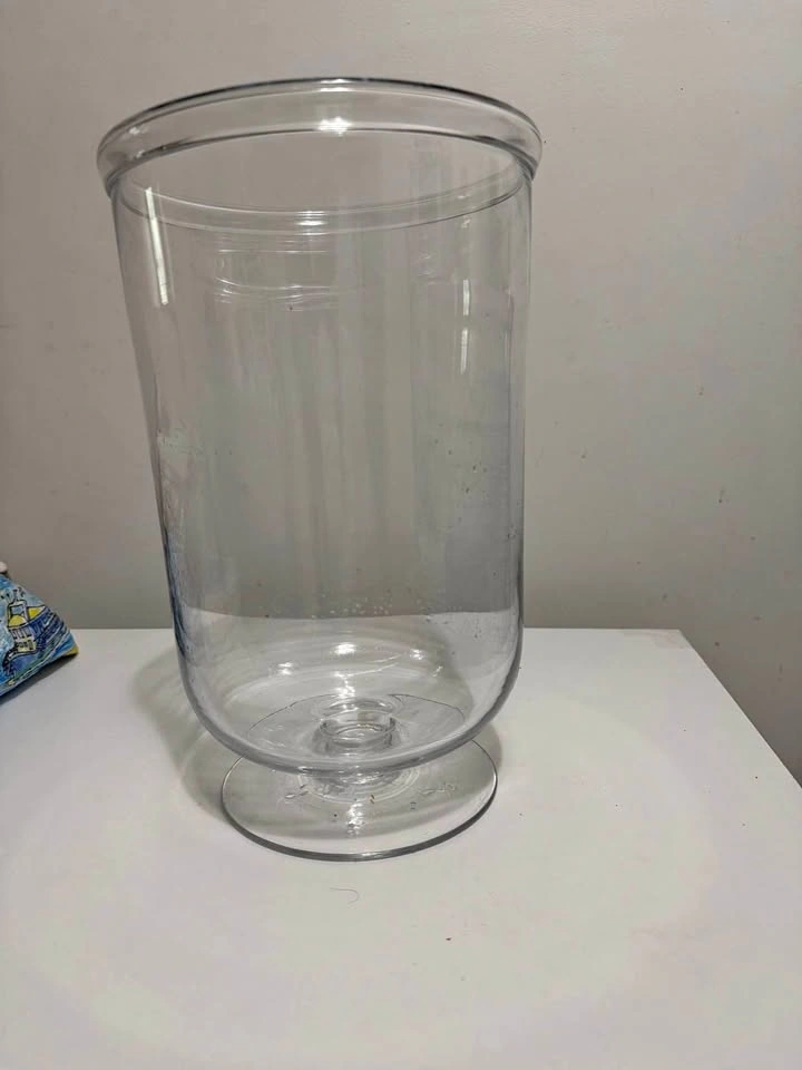 Clear Glass Pedestal Vase