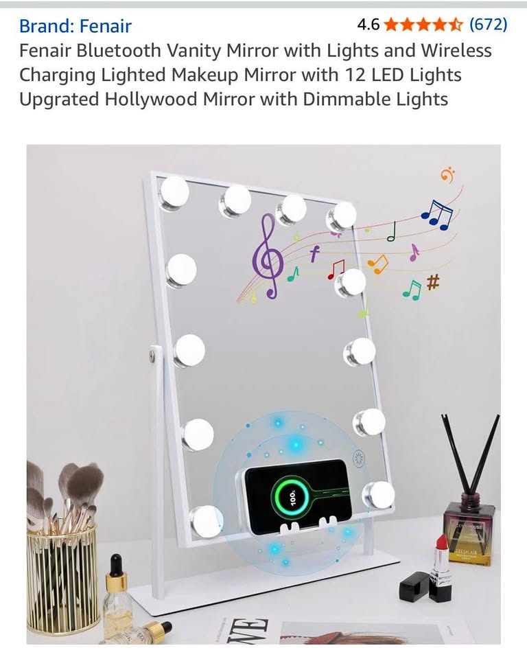 Bluetooth makeup mirror