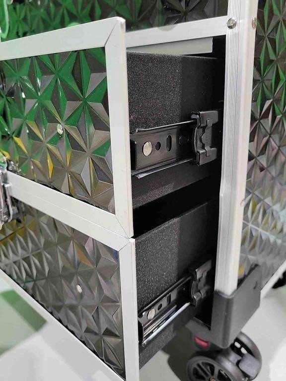 Rolling Makeup Train Case with Drawers - photo 4