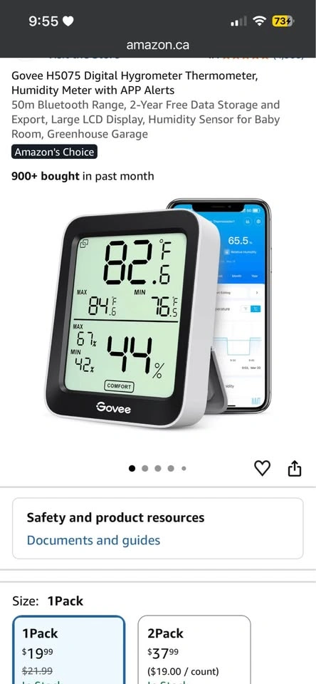 3x Govee H5075 Smart Bluetooth Hygrometer Thermometers - photo 2