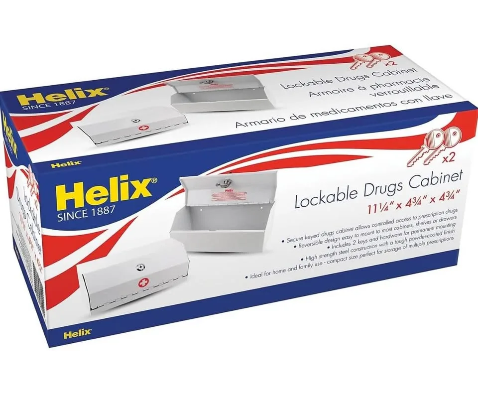 NEW Helix Prescription Drug Cabinet w/ lock image indicator(2)