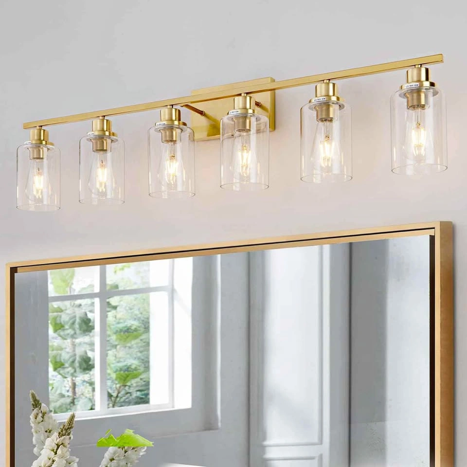 HCCZ 6 Light Gold Bathroom Vanity Light Fixture