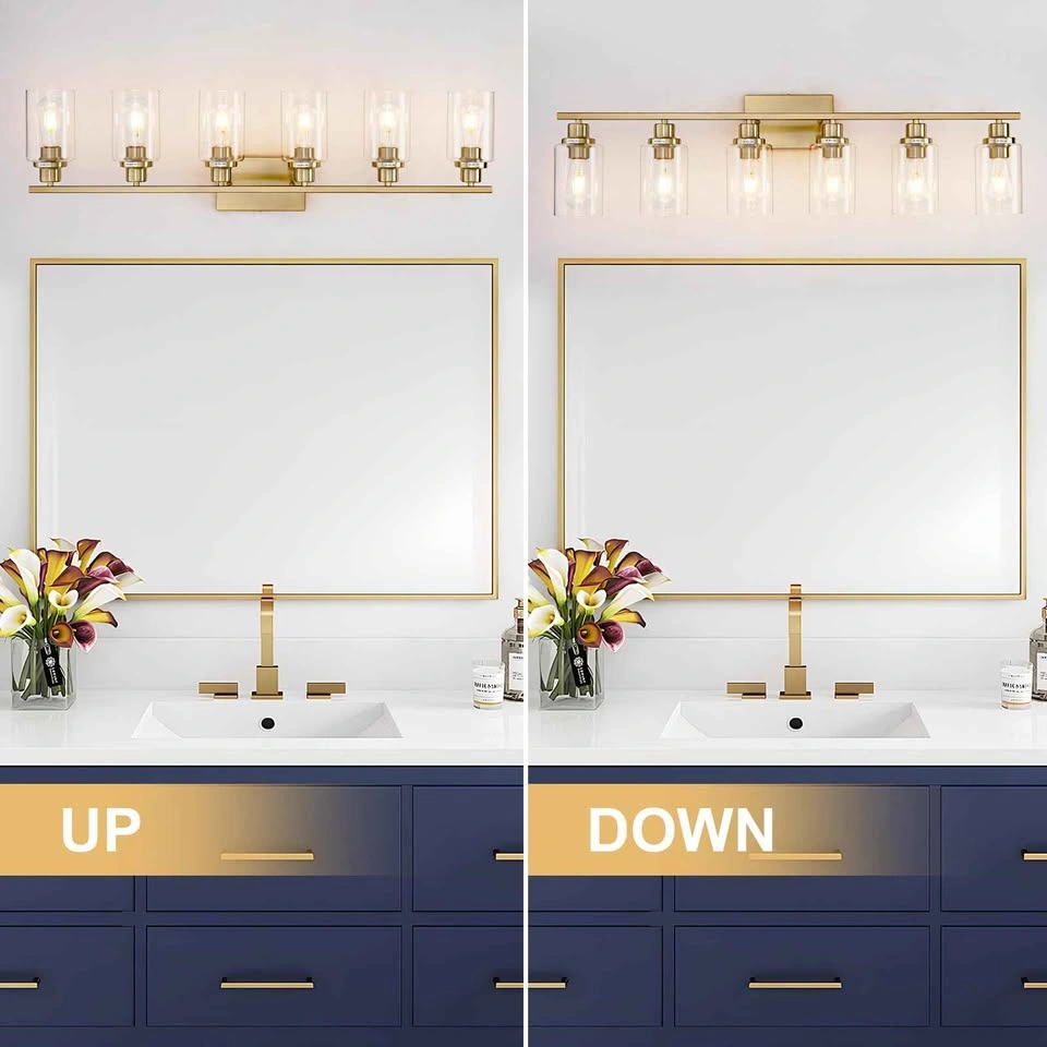 HCCZ 6 Light Gold Bathroom Vanity Light Fixture - photo 5