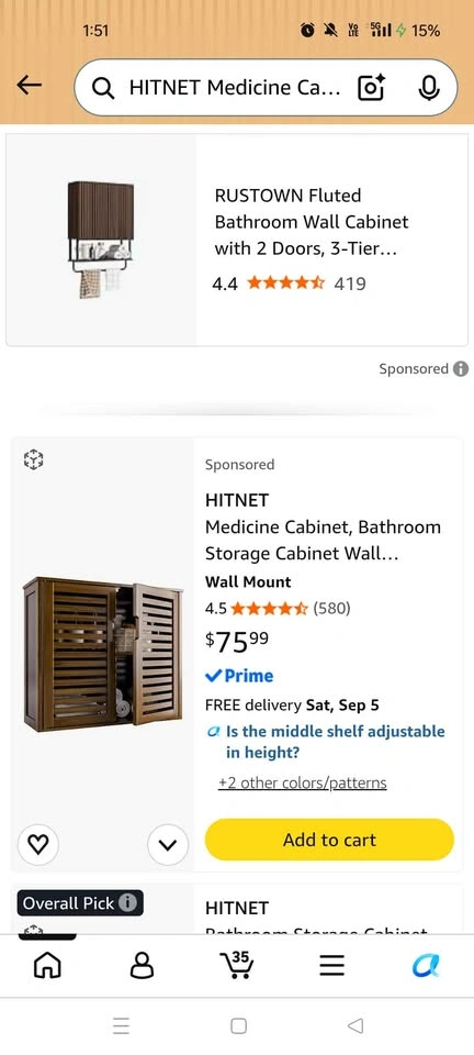 HITNET Medicine Cabinet Wall Mounted Bathroom Storage - photo 4