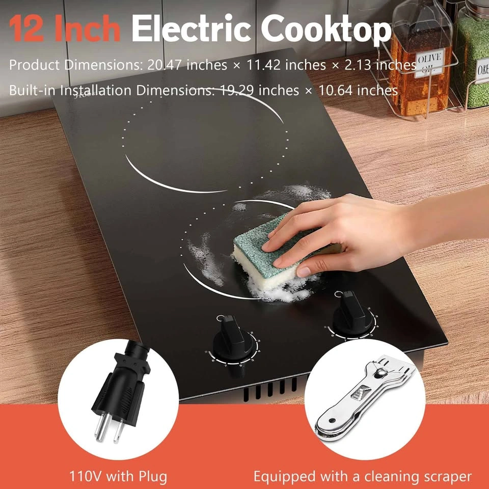 Hobsir 2 Burner 110v Electric Cooktop 2000W - photo 5